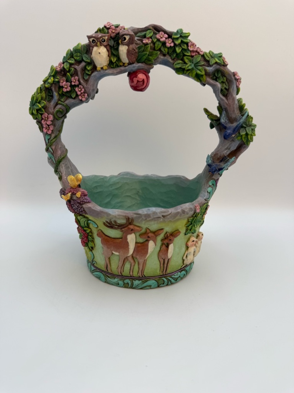 Jim Shore Woodland Basket “Signs Of Springtime”